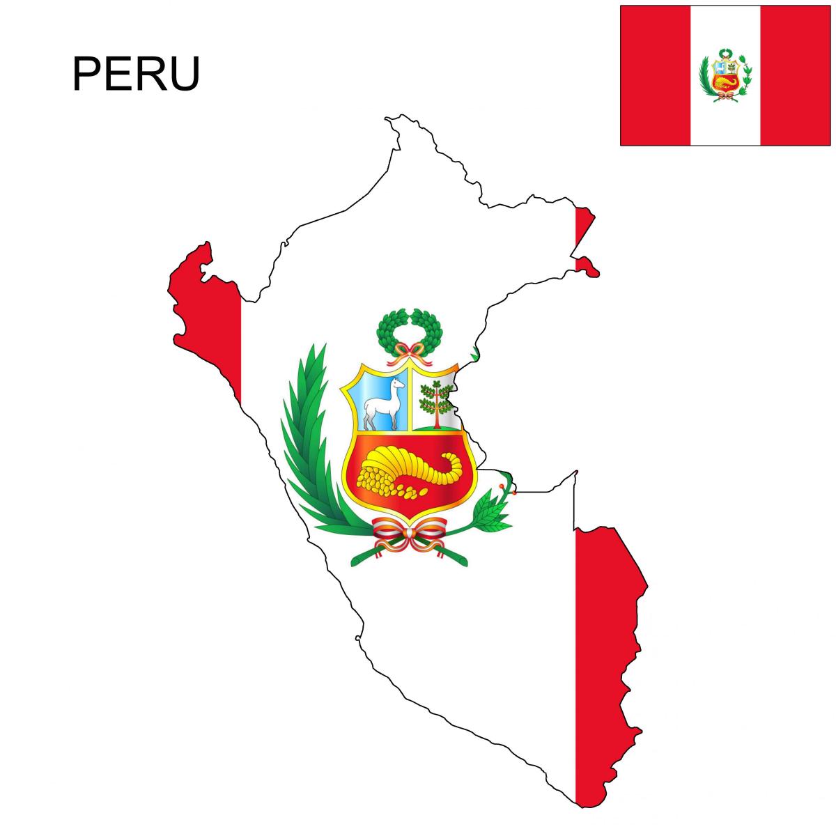 Peru haritası bayrak