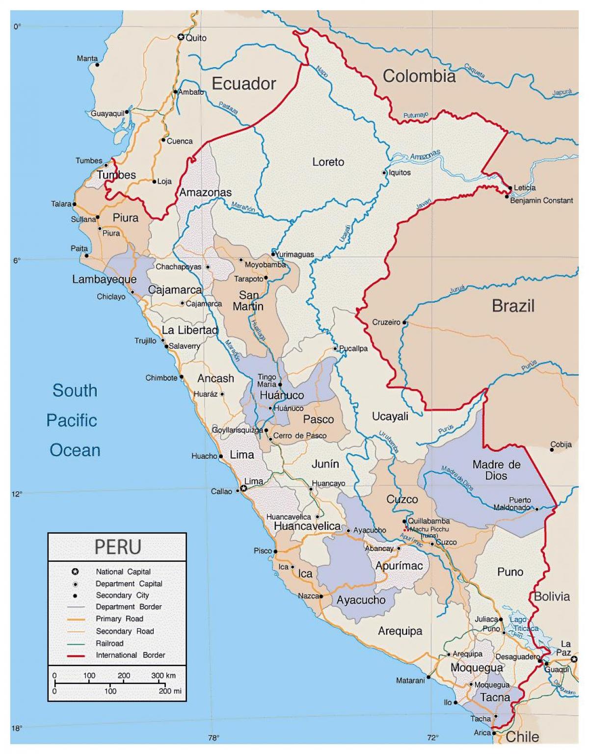 Peru ayrıntılı haritası göster 