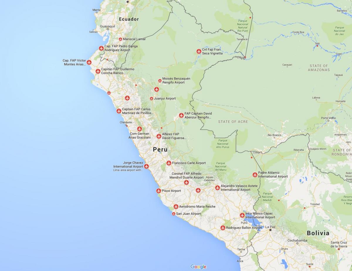 Peru haritası havaalanları 