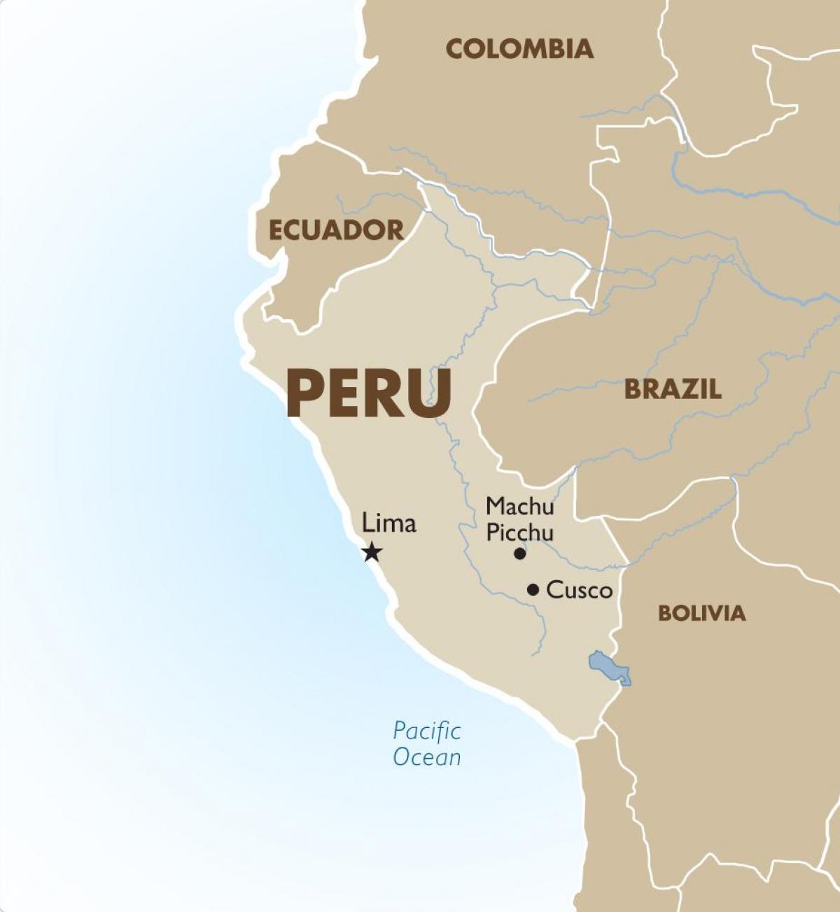 Peru haritası ve çevre ülkeler
