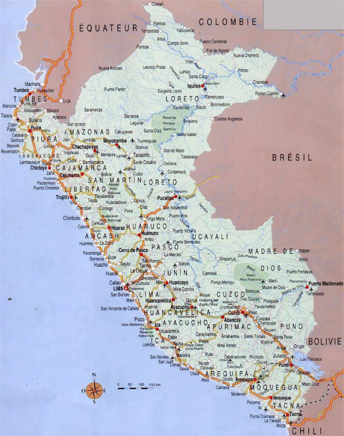Peru haritası şehirler