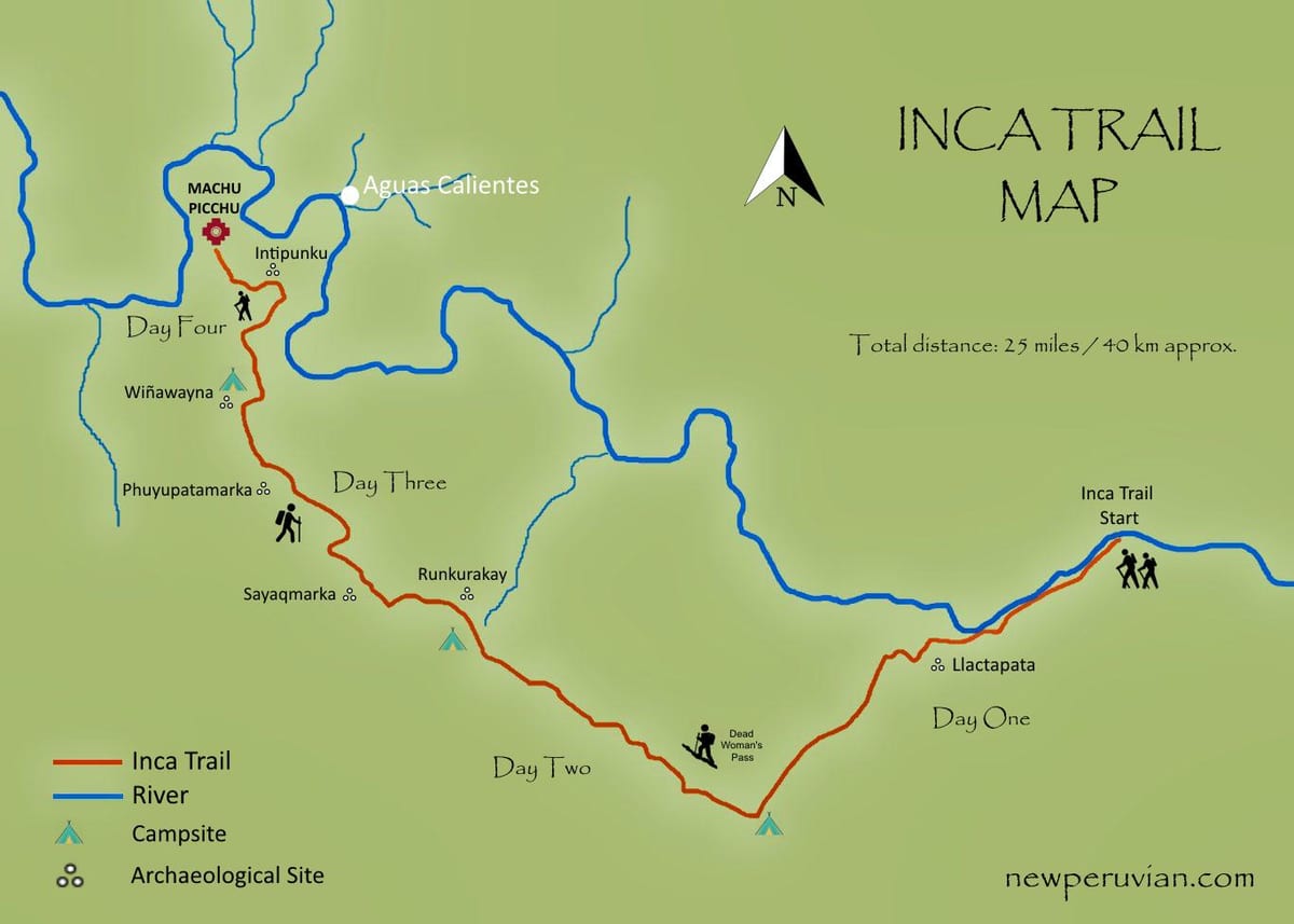 ınca trail, Peru haritası