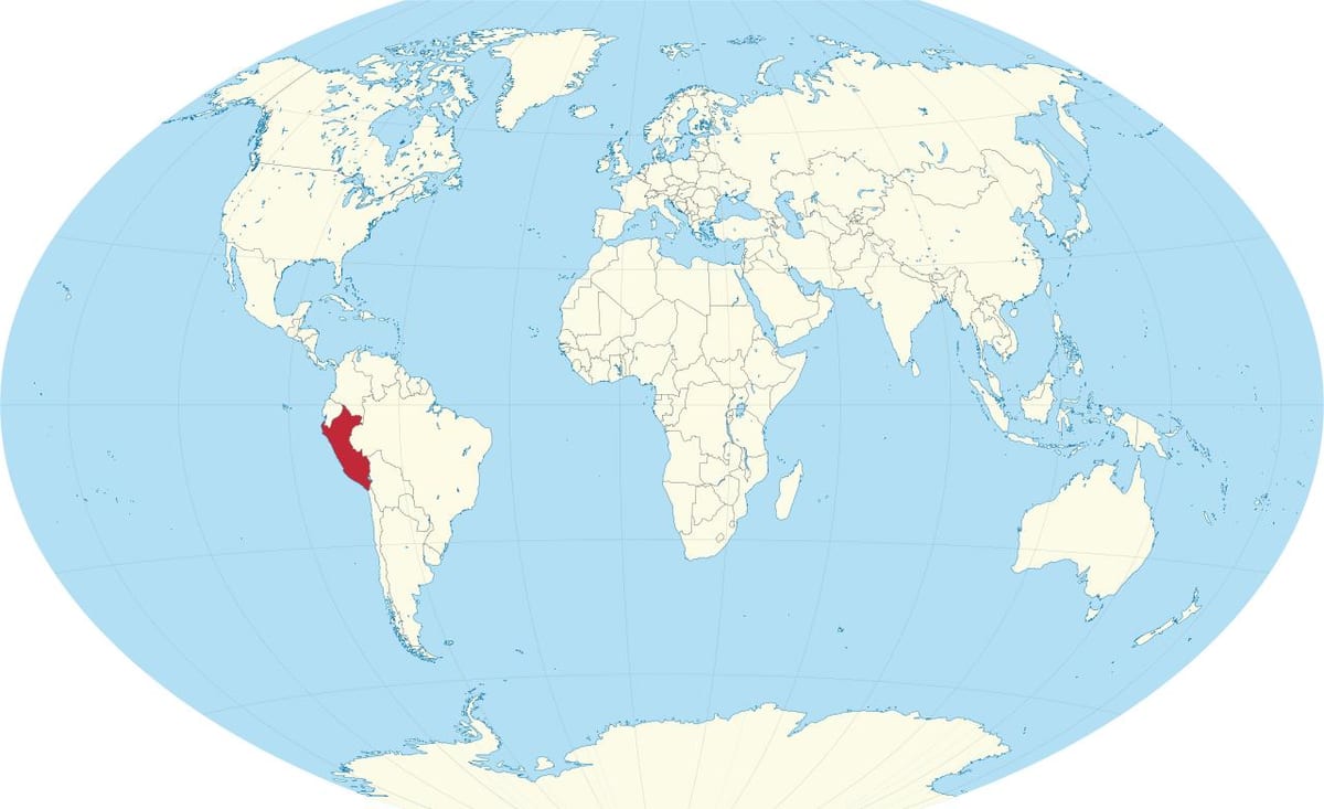 Dünya haritası Peru ülke