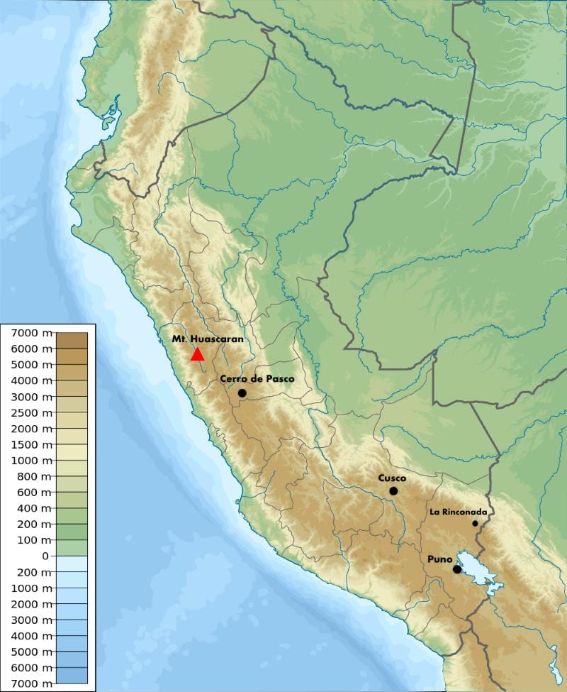 yükseklik harita Peru