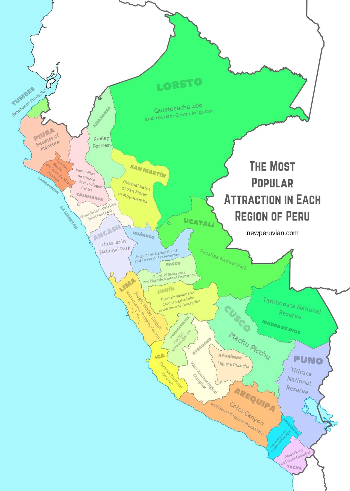 Peru haritası turistik yerler