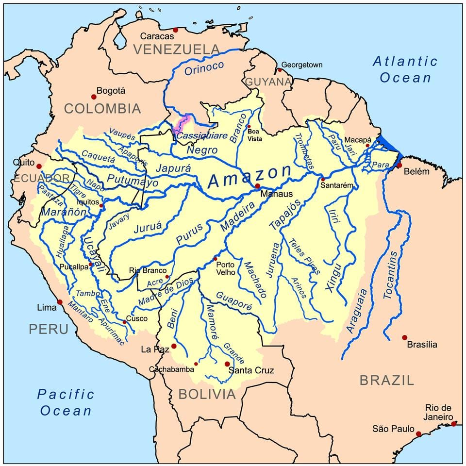 Peru haritası nehirler