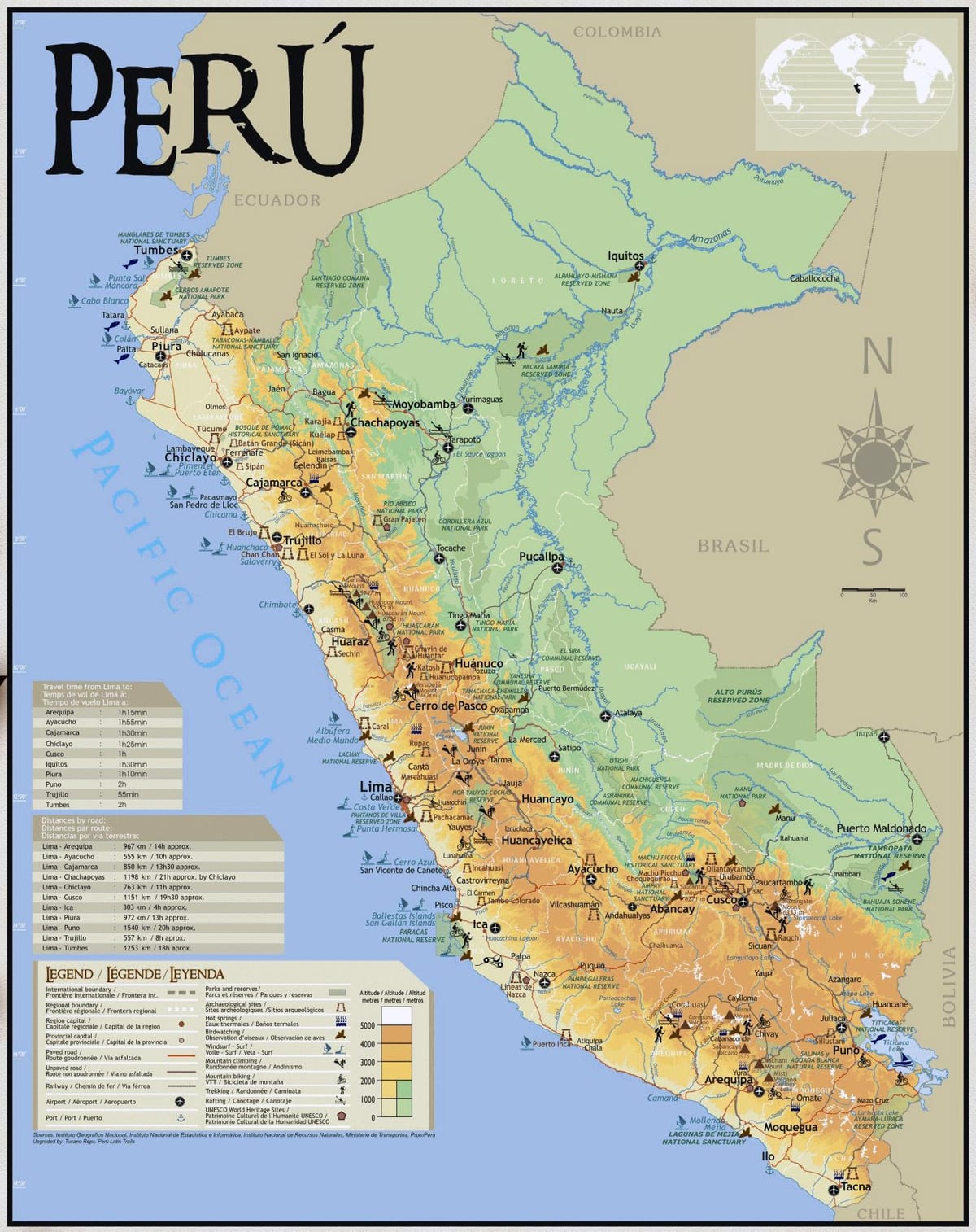 Peru haritası Seyahat