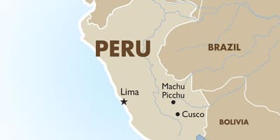 Peru haritası ve çevre ülkeler